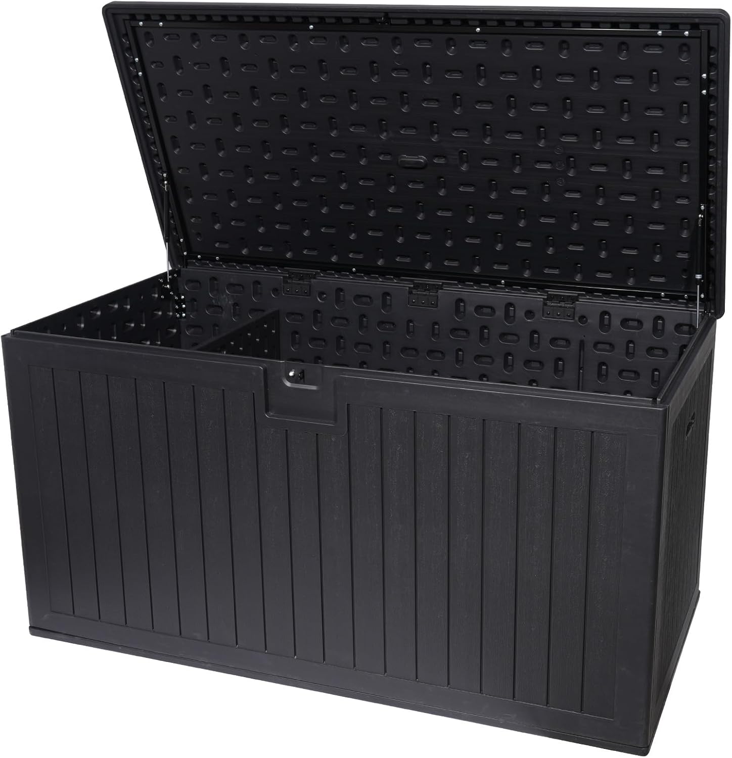 230 Gallon Resin Outdoor Deck Box Waterproof, Extra Large Patio Storage Box with Lockable Storage Containers for Patio Furniture Cushions, Pool Accessories, Garden Tools, Black