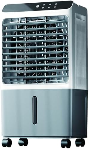 Indoor Windowless Air Conditioner, Swamp Cooler Fan and Humidifier with 7Gal Tank, Remote, 4 Ice Packs, 3 Speeds, 3 Modes, 12H Timer, Evaporative Cooler for Room Indoors(77cm/31in)