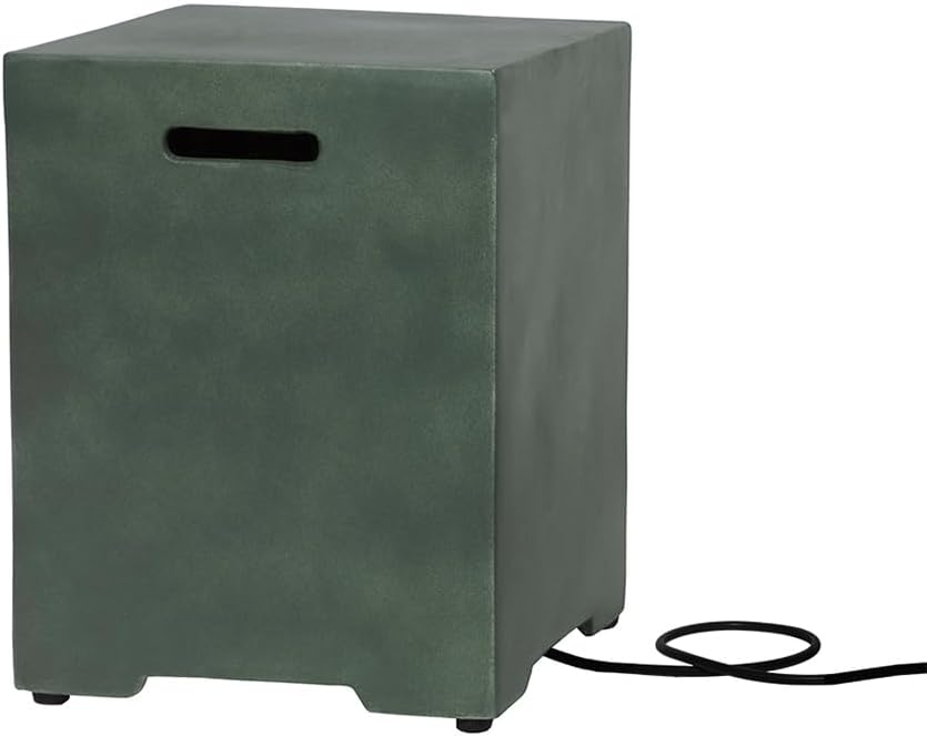 AQUILLA Propane Tank Cover Table, 16 inch Tank Storage Box for 20lbs Propane Tank, Outdoor Hideway Side Table for Propane Fire Pit, Gas Griddle (Bronze)