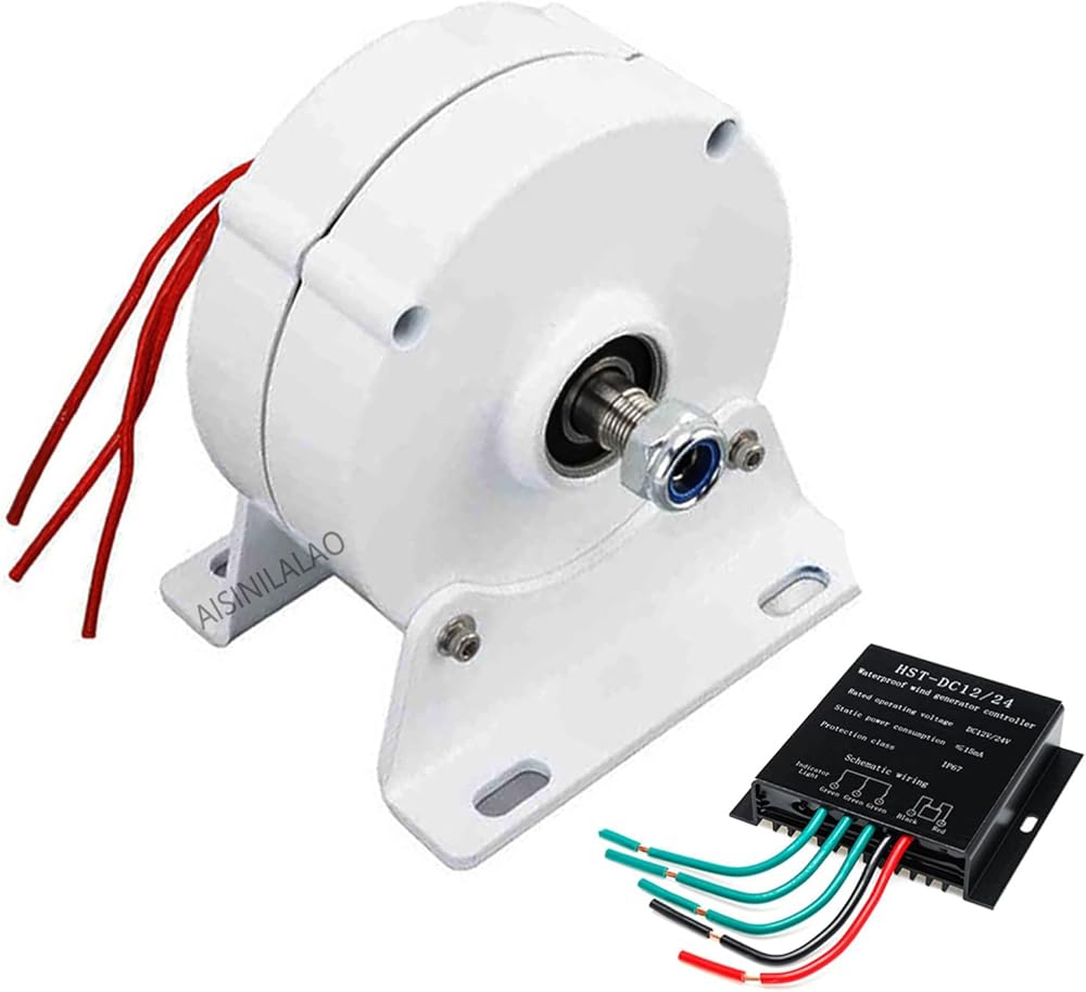 3 Phase Gearless AC Alternator, 16000W 12V 24V 48V 220V AC Permanent Magnet Generator Low Speed for Wind/Water Turbine(with Base)