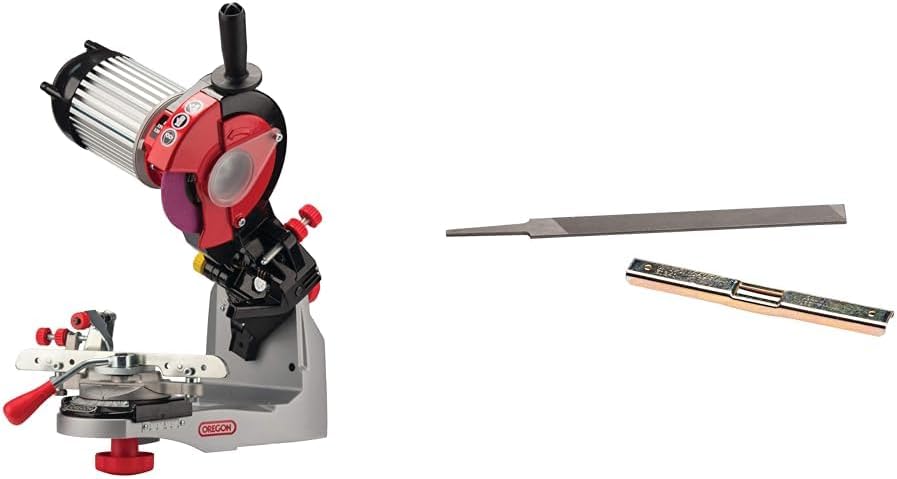 Oregon 120-Volt Bench Grinder Saw Chain Sharpener, Depth Gauge Tool & Flat File, for All Chainsaw Chains