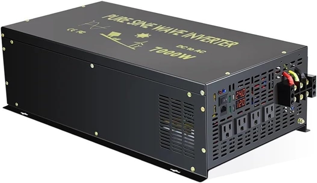 Pure Sine Wave Solar Inverter 7000W Power Supply 12/24/48/110V DC to AC 120/220/230V Transformer USB Port(110V,240V)