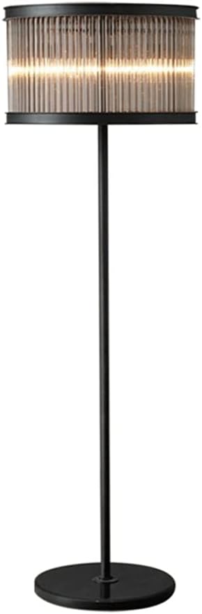 Crystal LED Floor Lamp Metal Floor Lamps with Crystal Rod Lampshade & Natural Marble Base Black Standing Lamp for Bedroom - 4 Light Floor Lamps for Living Room Modern