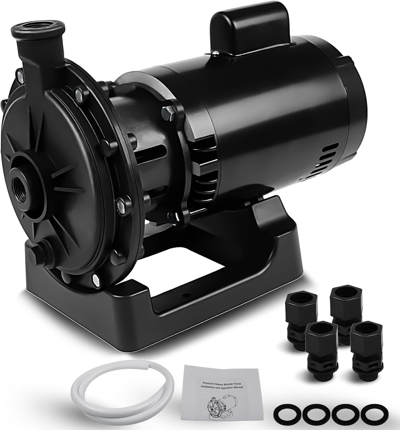 PB4-60 3/4 HP Swimming Pool Cleaner Booster Pump Compatible with Polaris Vac-Sweep PB460 PB-460, 0.75 HP Single Speed Pool Booster Pump Kit with Hose & Fittings for Polaris 180 280 380 Pool Cleaners