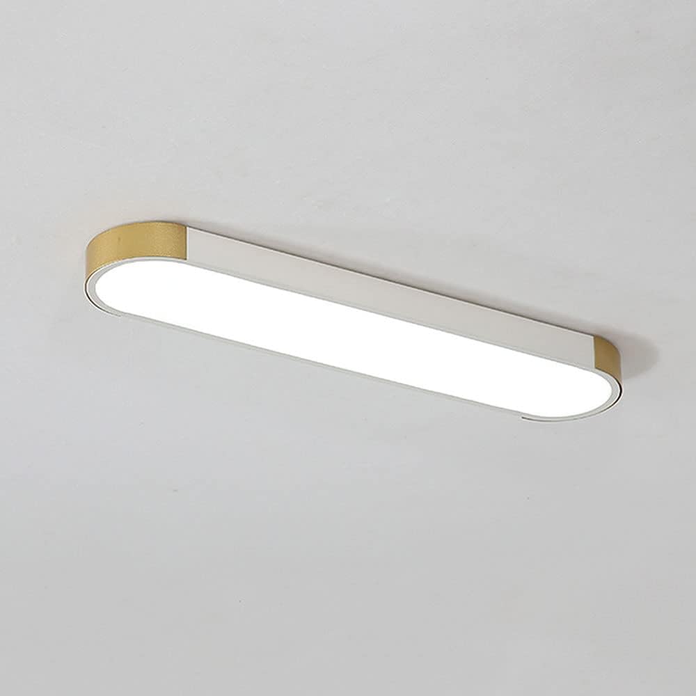Modern LED Ceiling Light Strip Semi Flush Mount Ceiling Lamp, Hallway Lighting Fixtures Close to Ceiling, Living Room Corridor Bedroom Decor Ceiling Lights, 3 Color Mode