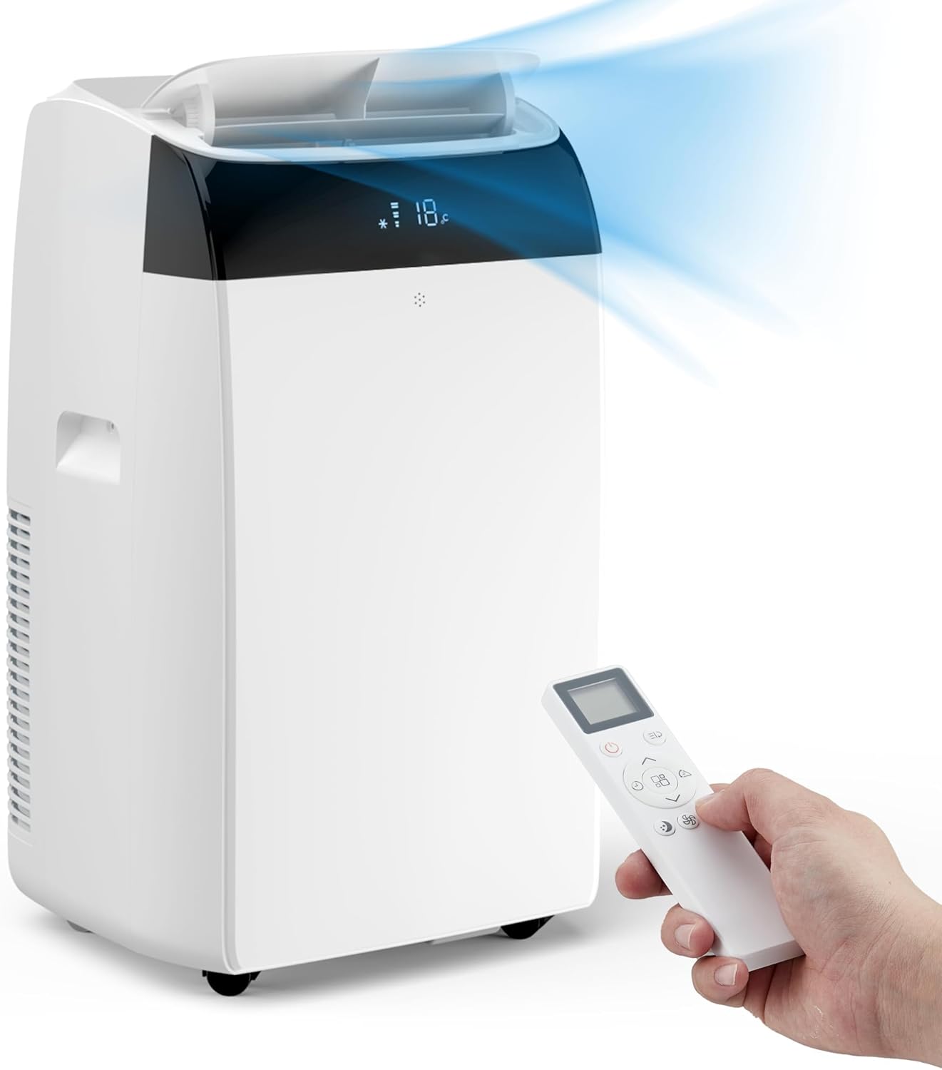 Garvee 12,000 BTU Portable Air Conditioners, 3 in-1 Energy Efficient AC Unit with Cooling, dehumidification, Fan, Low Noise, Remote Control, Cooling within 550 sq.ft, for Large Room, Office, White