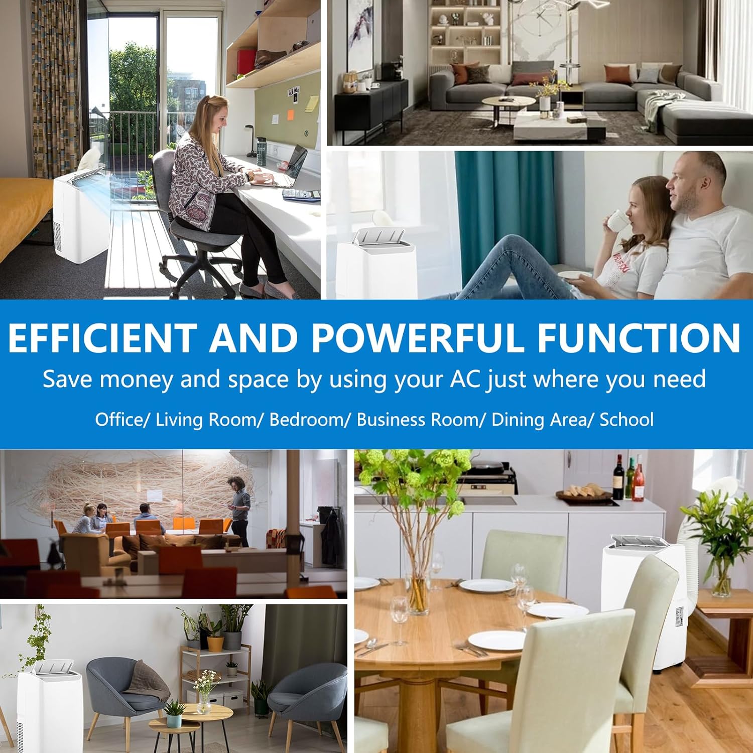 Portable Air Conditioner|14000BTU Air Conditioner Cools up to 700 SQ FT|with Remote Control AC Fan Dehumidifie|Low Noise|Sleep Mode|Ideal for Home Office