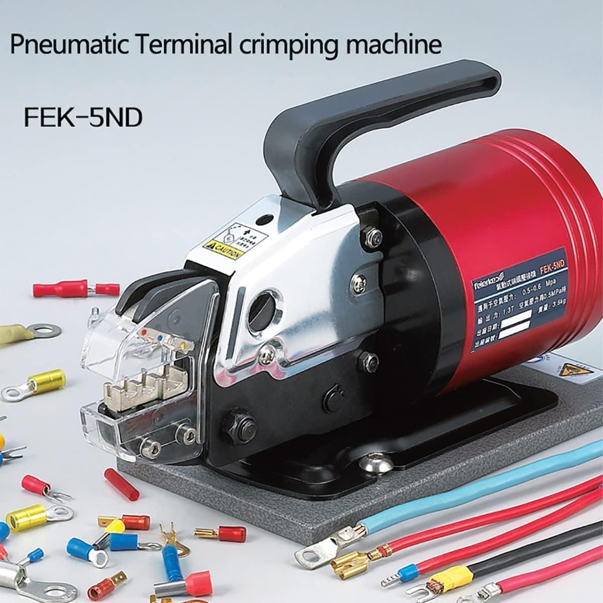 Pneumatic Wire Terminal Crimping Machine,1.3T 0.5-0.8Mpa Air Powered Crimping Tool,for Various Terminals