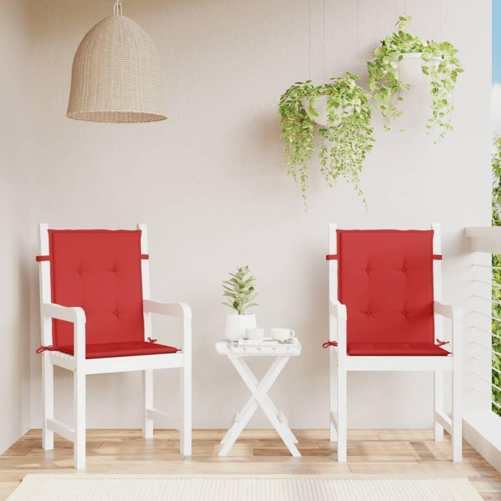 Garden Lowback Chair Cushions 2 pcs Red 39.4