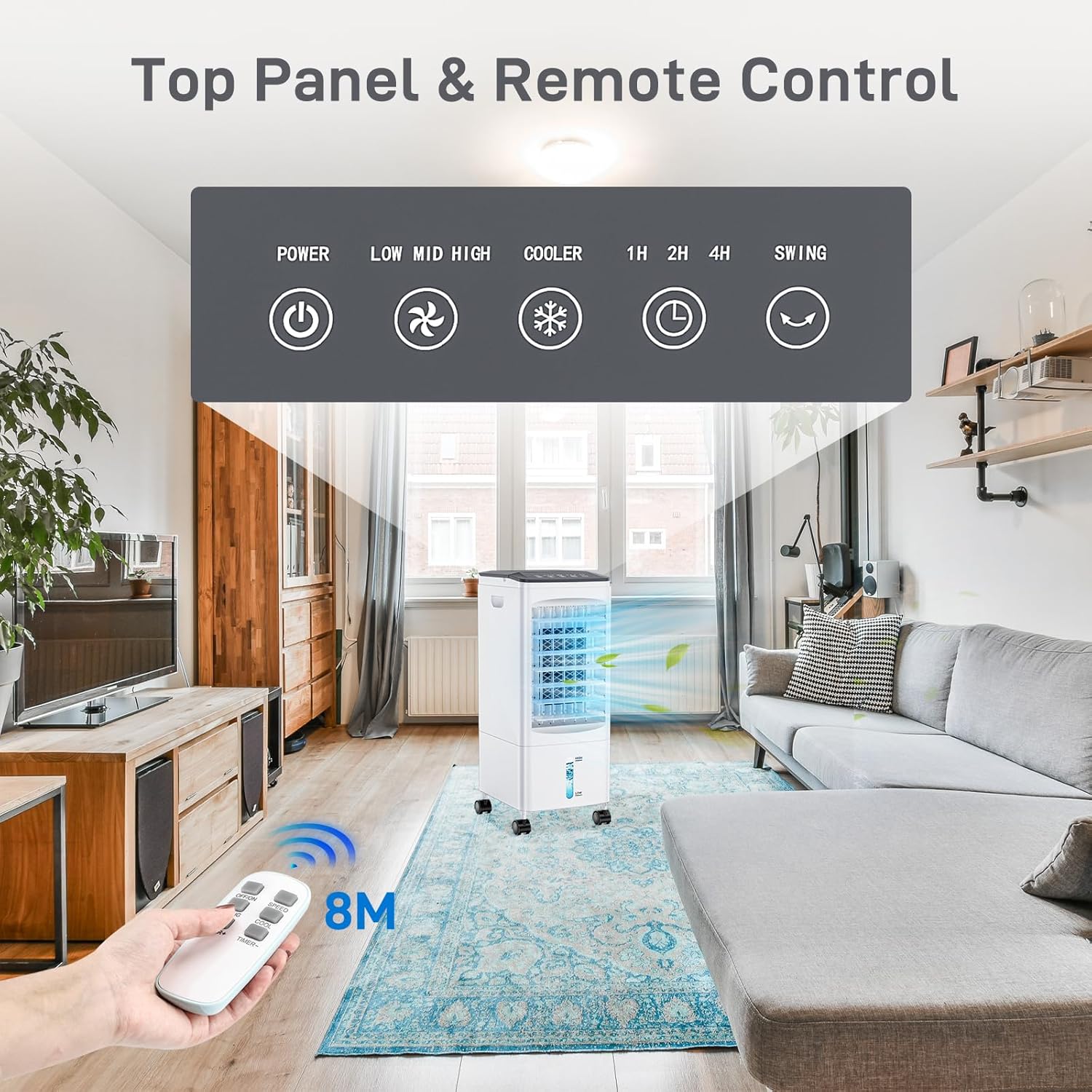 Portable Air Conditioners, Evaporative Air Cooler, Portable AC Cooling Fan w/ 3 Spds & Cooling Mode & Timer, Swamp Cooler w/Remote, Windowless Air Conditioner Portable for Room Home