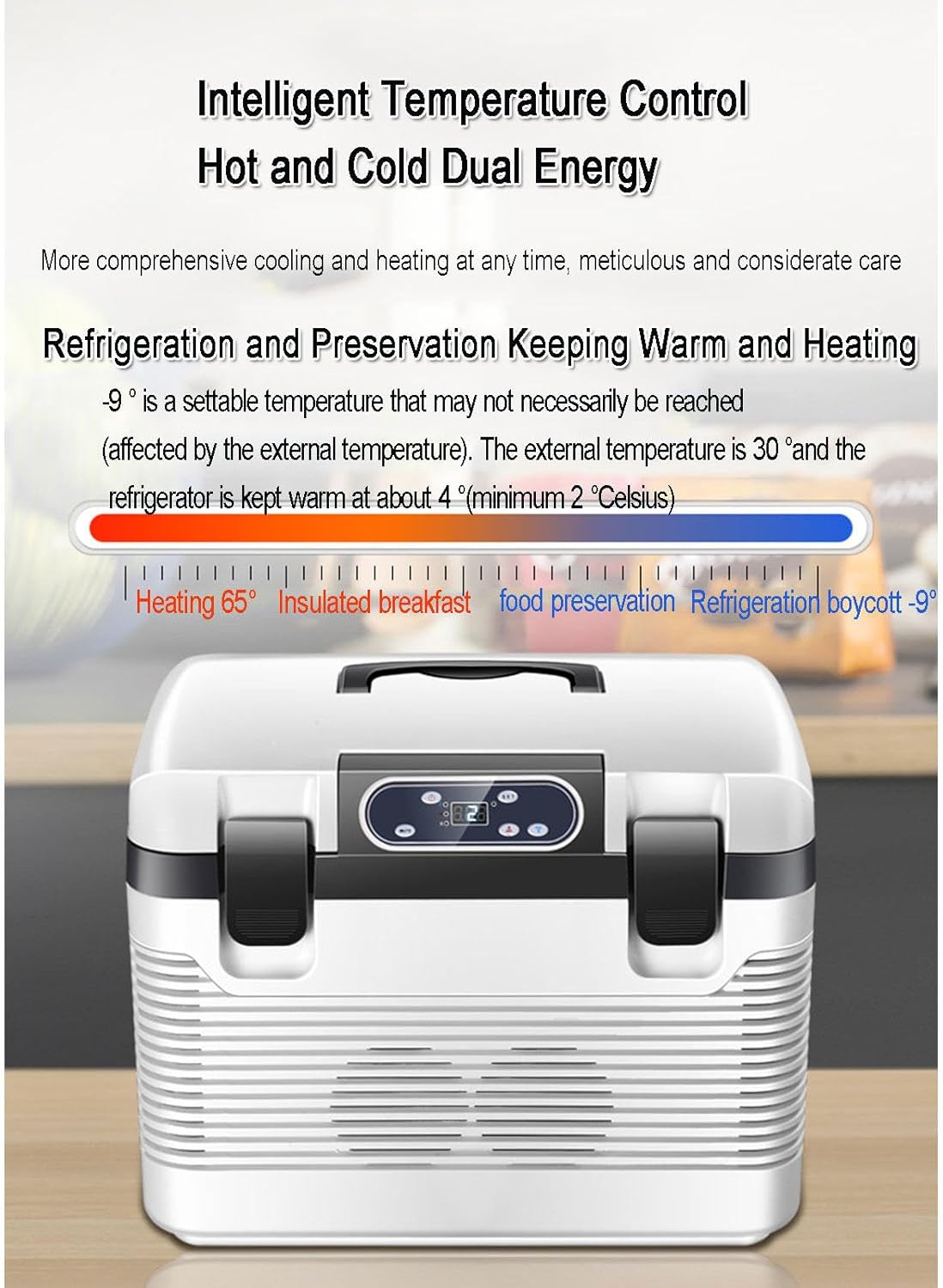 12V/24V Car Refrigerator, 19L Portable Fridge Small Cooling and Heating Box Insulated Box Car Cooler for Car, RV, Truck, Van, Boat, Camping, Travel, Fishing Outdoor