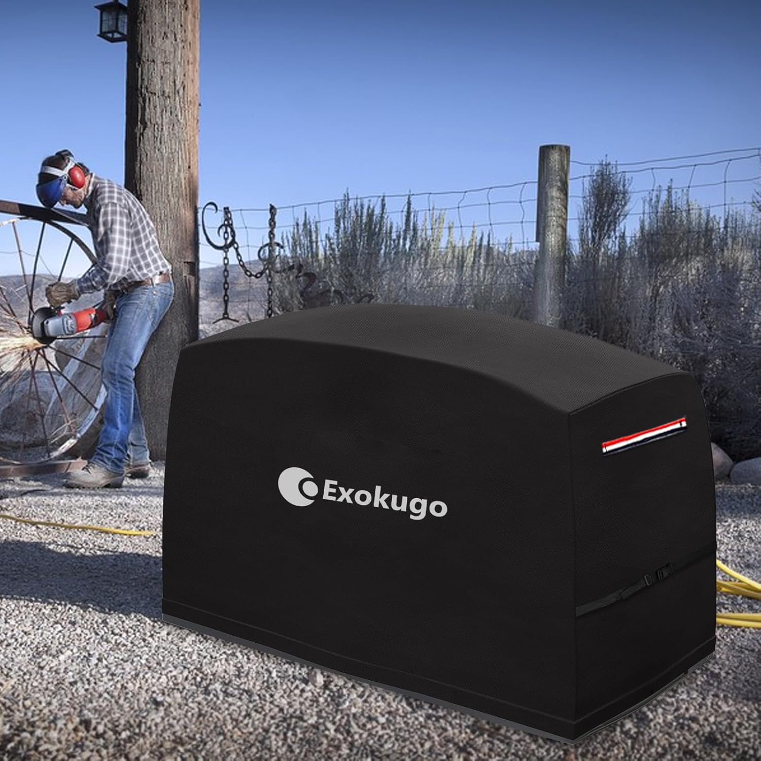 Waterproof Engine Welder Generator Cover for Ranger GXT Series Welder,Engine Driven Welder Cover with Plush Linner,All Weather Protection, Black