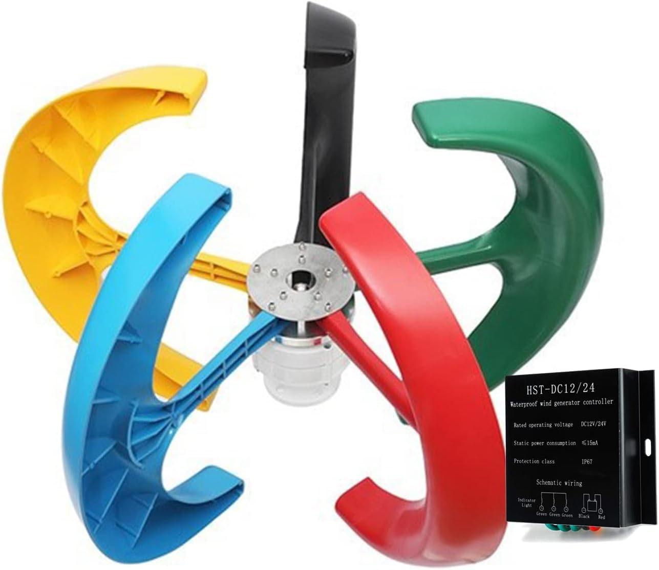 9000W Wind Turbine Generator 5 Blades Windmill, 2M/S Starting Wind Speed, 9000W Home Windmill Generator with Charge Controller