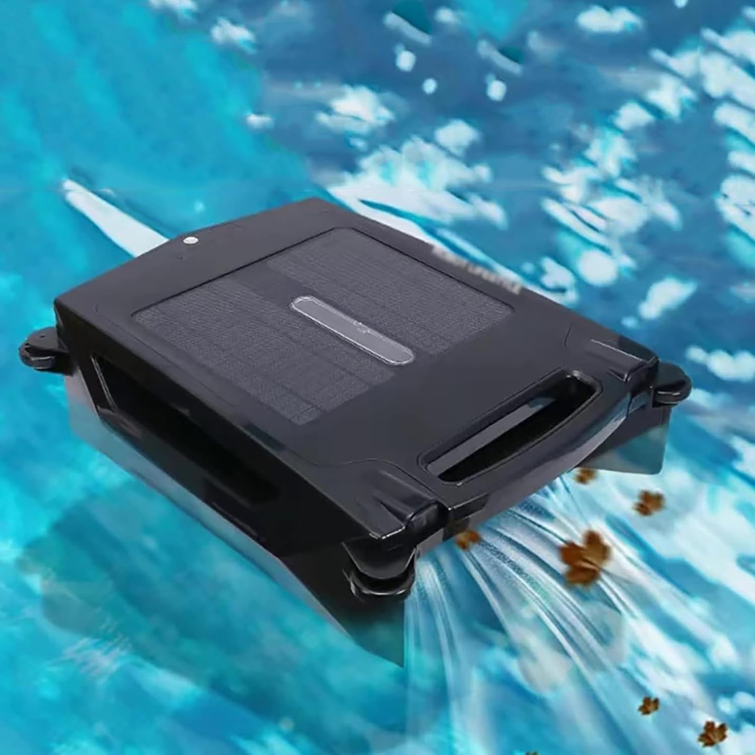 Automatic Pool Vacuum Cleaner, Pool Surface Cleaner Robot, with Solar and Rechargeable Dual Mode, Automatically Adjust Direction, 480um Filter Density, for Swimming Pools, Water Parks