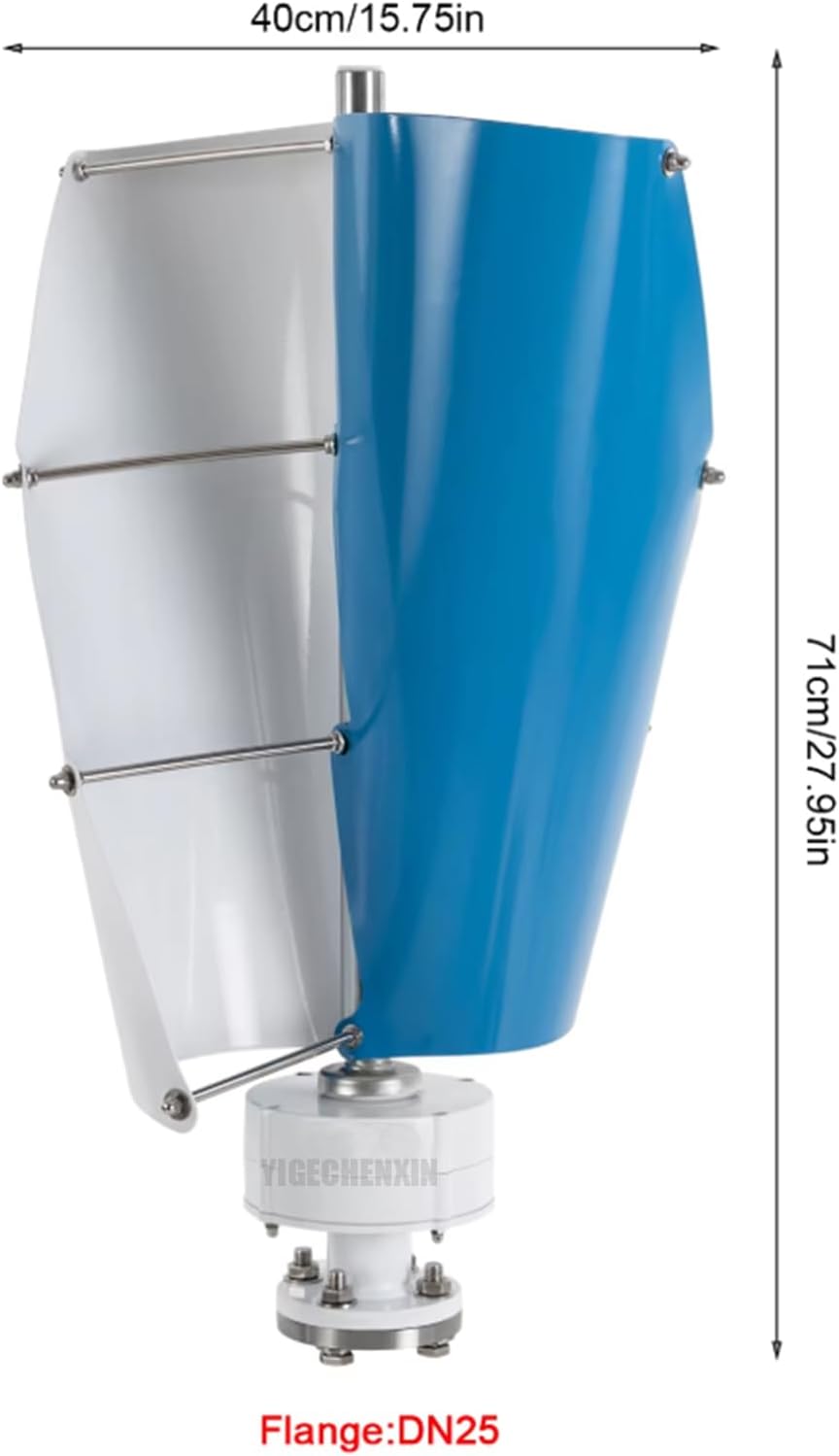 Vertical Spiral Generator Set, 3000W 3 Phase AC Permanent Magnet Generator Wind Turbine Kit with Controller for Hybrid Wind Solar System (12V-220V)