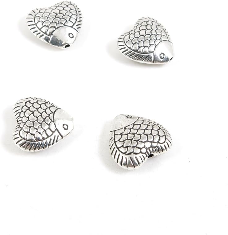 290 Pieces Antique Silver Tone Jewelry Making Charms Findings Fashion Wholesale Supplies Pendant Lots Bulk Supply Q4EA5S Fish Loose Beads