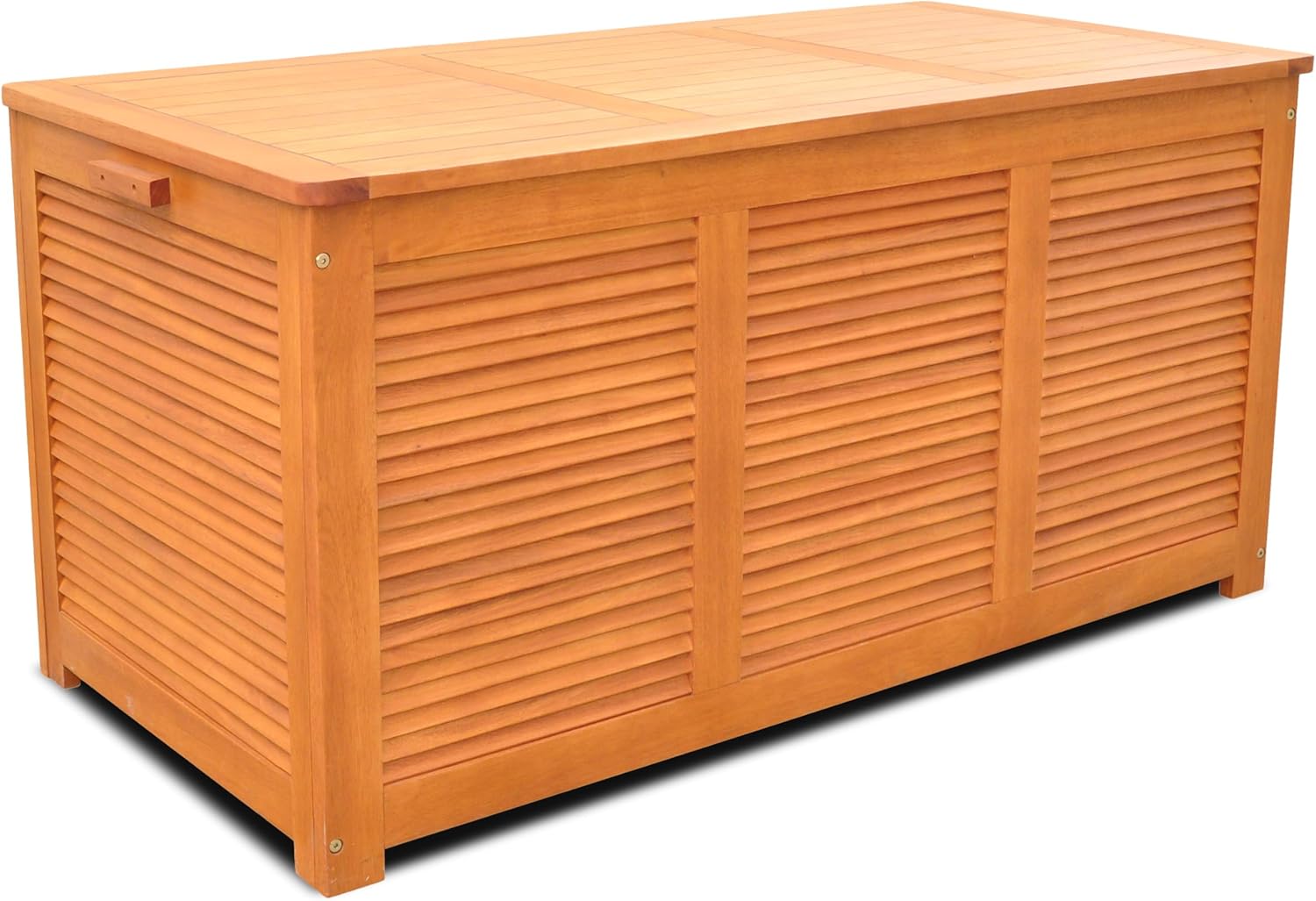 northbeam 94 Gallon Wooden Outdoor Deck Box, Storage Bench, Waterproof Patio Bin, Cushion Holder