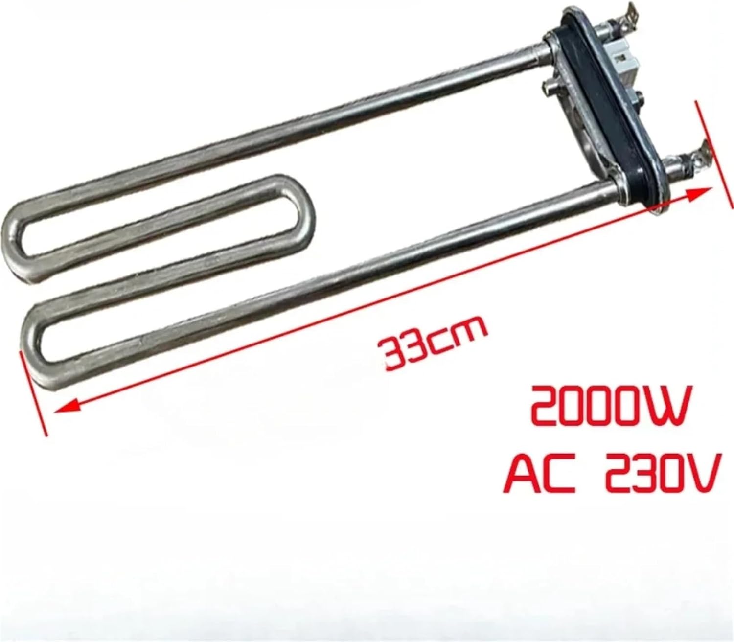 Heating Tube for Drum Washing Machine 15/20/26/33CM 230V 1100W 1600W 2000W Heater Wire Washer Repair Parts(33CM 230V 2000W)