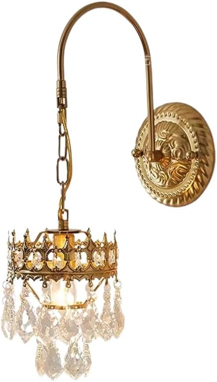 Crystal Wall Sconce, Gold Modern Wall Light Fixtures 40W Indoor Wall Lamp,for Indoor Living Room Bedroom Bathroom Vanity Lighting Fixtures Mid-Century Modern Over Mirror Lighting Fixture