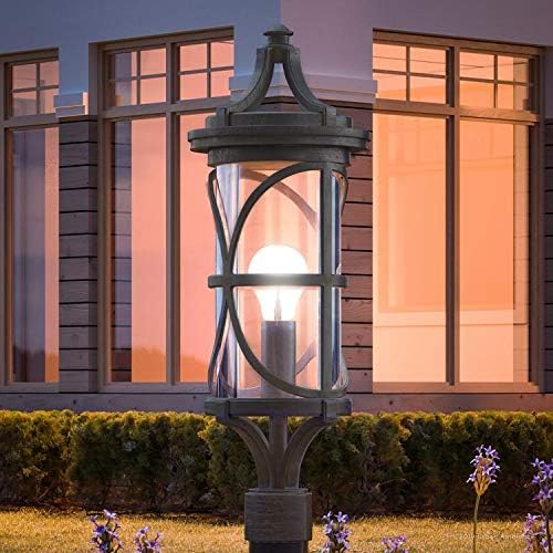 Urban Ambiance Luxury Rustic Outdoor Post/Pier Light, Large Size: 26-1/2