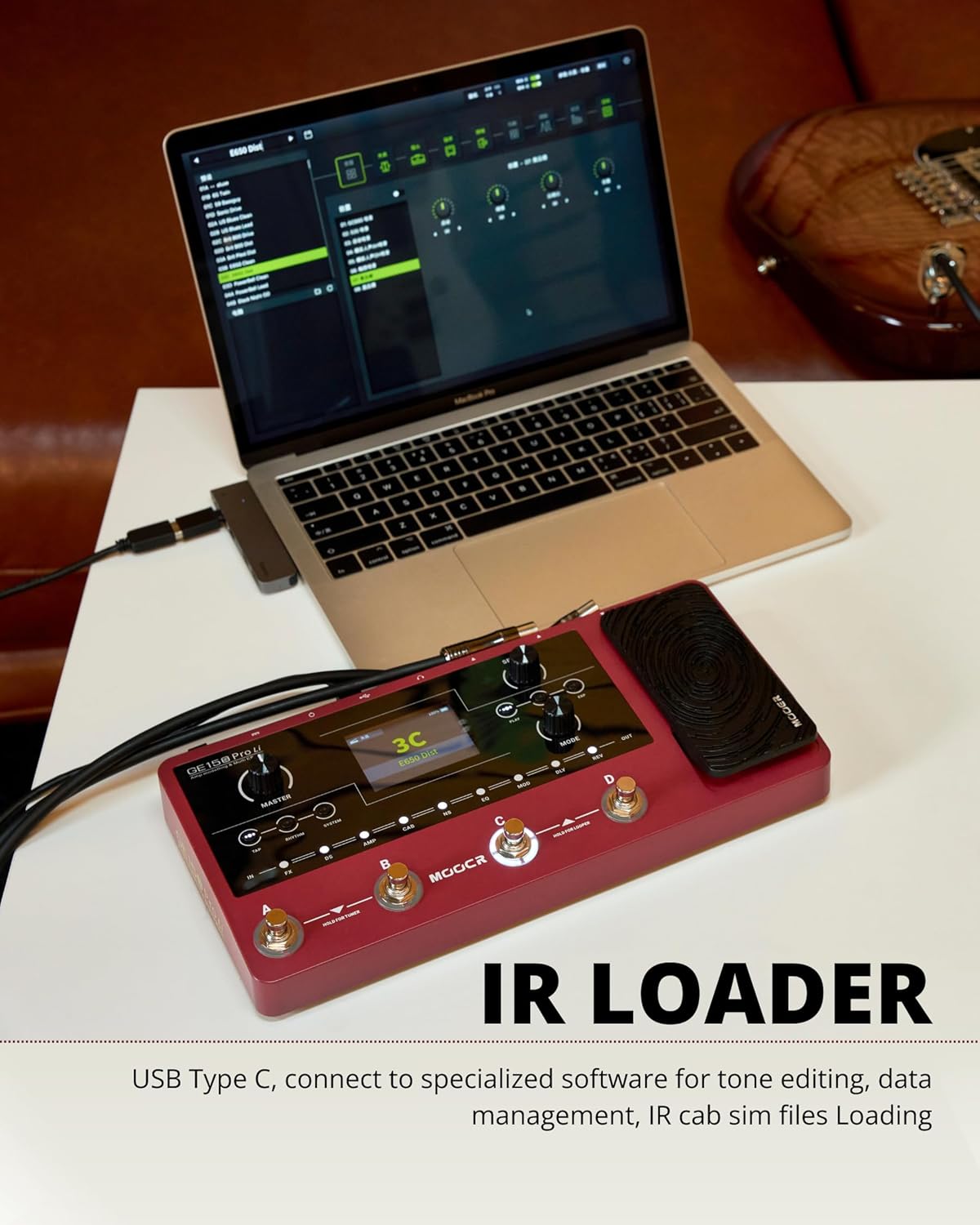 MOOER GE150 Pro Li Guitar Amp Modelling Multi Effects And GWU4 UHF Transmitter Receiver