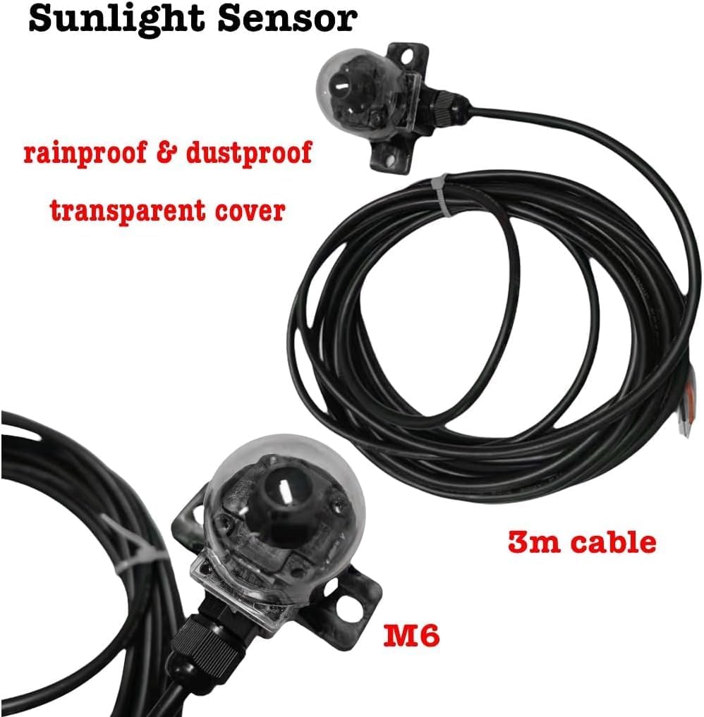 Dual Axis Solar Tracker Controller, Automatic Sun Tracking Controller, Solar Panel Solar Tracking System Control Kit with Sunlight Sensor, Wind Speed Sensor, 2 Limit Sensor, Remote Control