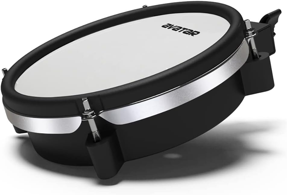 Electronic Drum Pad for Electric Drum Set, Expansion Bundle With Clamp, L Rod, 6.5ft Cable, 8 Inch Dual-zone Snare/Tom Mesh Head Drum Pad