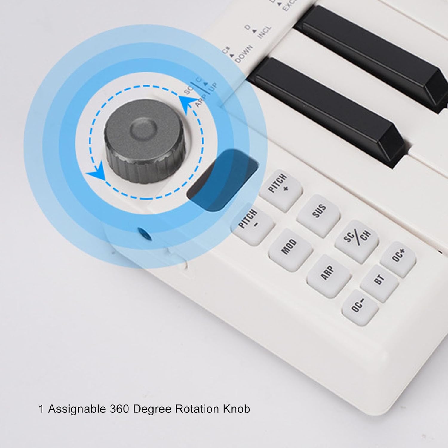 MIDI Keyboard Controller, 25 Sensitive Keys Connection Smart MIDI Keyboard Controller for Music Production