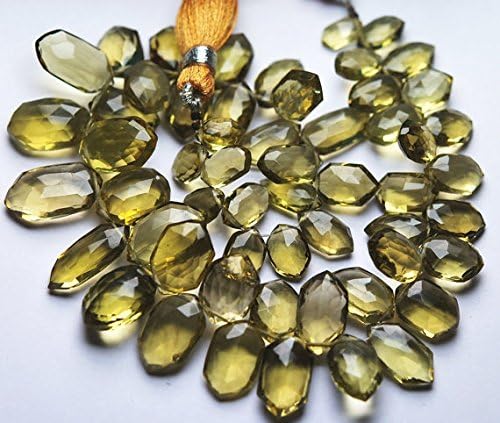 13 inch natural beads strand of 8-16mm faceted fancy honey quartz gemstone briolletes beads for DIY jewelry - necklace, bracelet, earring, ring.