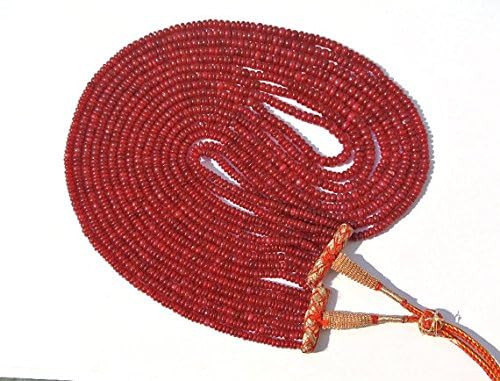 8 Strands Necklace Natural Ruby Smooth Rondelles Size 3-5mm length 16-21 Inches Strand.