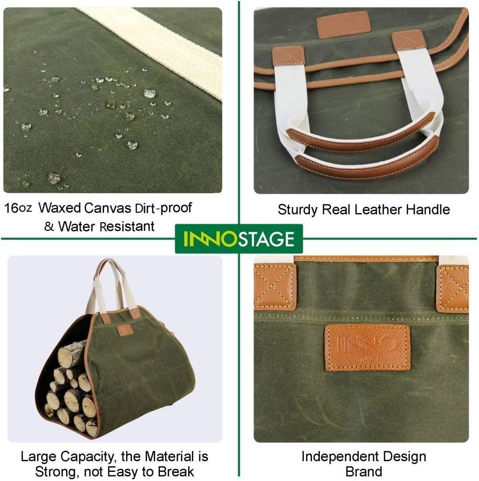 Patented Smokeless Fire Bowl Pit for Outdoor Wood Pellet Burning Spark and Canvas Log Carrier Bag