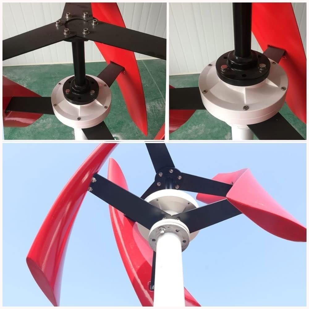 600W Vertical Wind Turbine Generator, Free Energy Generator 3 Blades Windmill Generator with Controller for Emergency Power Generation in Home Factories
