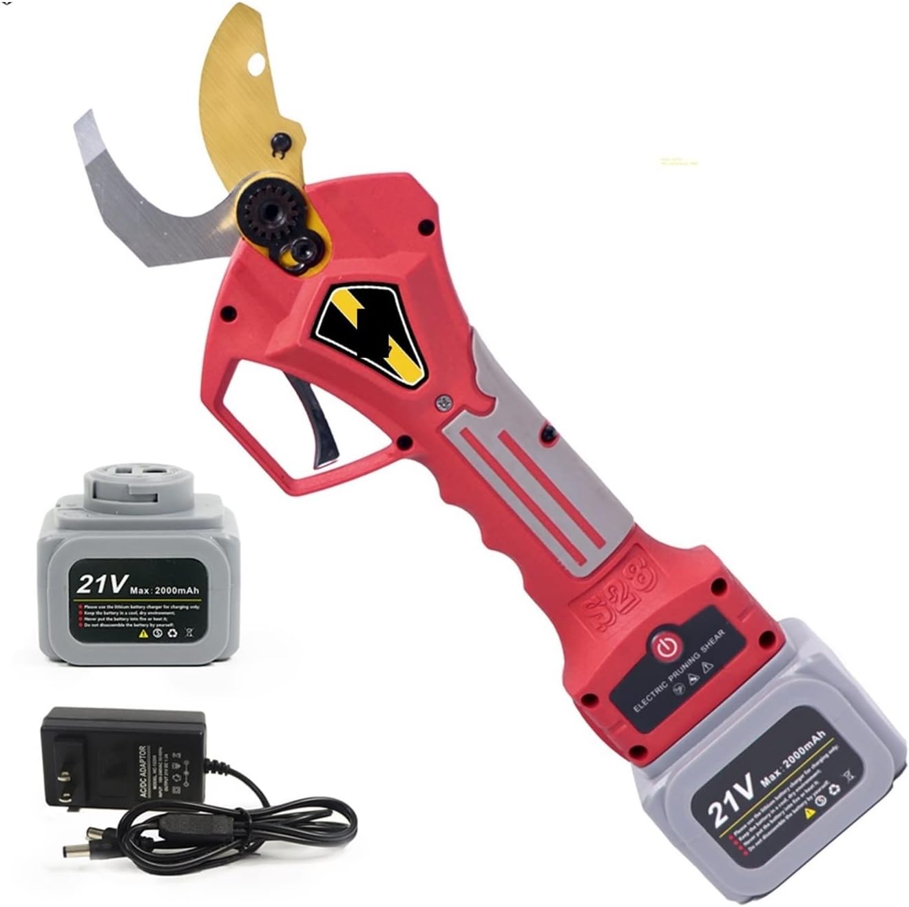 Electric Pruning Shears, Electric Pruning Shears 400W Brushless Cordless Pruner Lithium Powered Fruit Tree Bonsai Pruning with 2 Battery