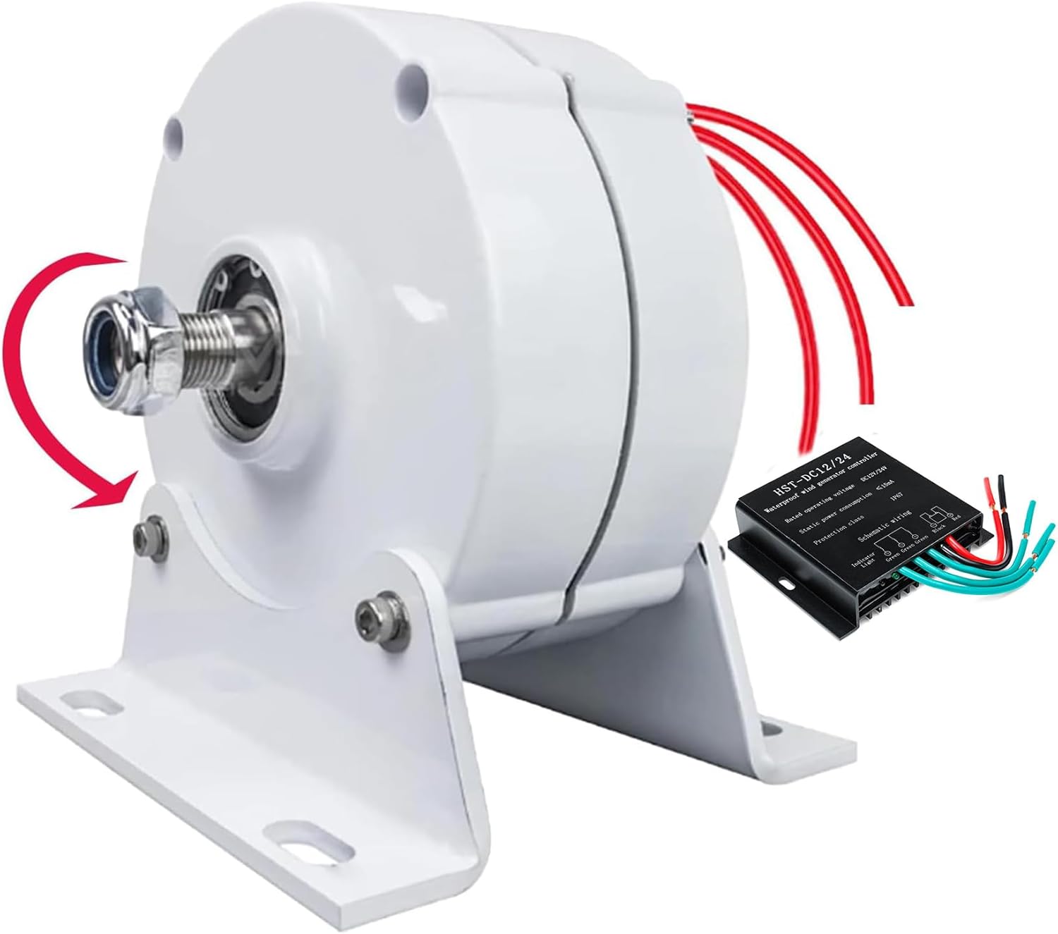 48v, 5000W Portable Vertical Axis Wind Turbines Generator Kit, 12V 24V 48V 220V Permanent Magnet Electric Motor Generator DIY AC Alternator Permanent Magnet Motor