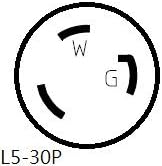 Parkworld NEMA L5-30P Male to L14-30R Generator to Transfer Switch Adapter, for Home Back Power Transfer Switch or House Panel (50FT)