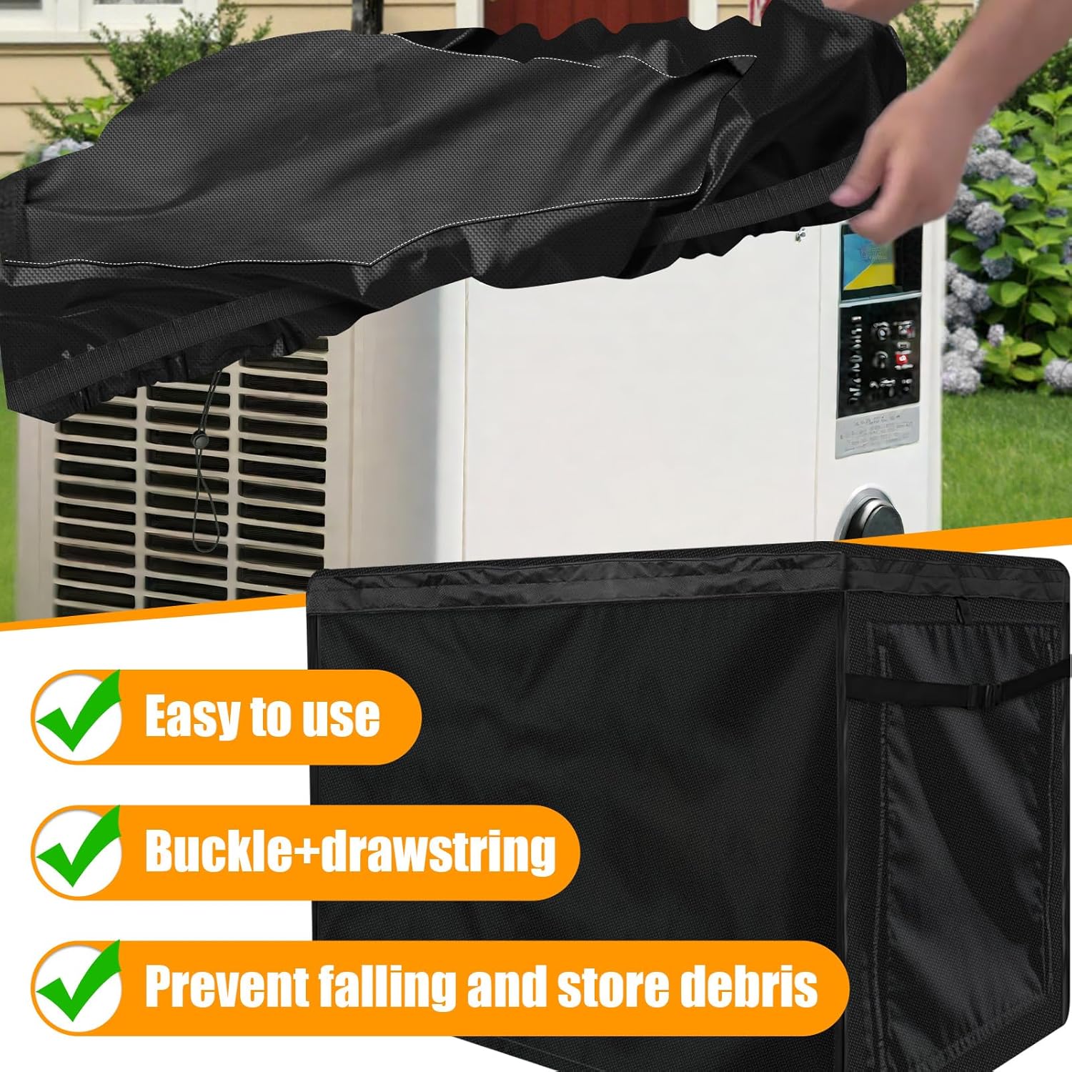 Generator Covers Fits for Generac 22kW Home Standby Generator, 600D Oxford Cloth Waterproof, Dustproof, and UV Resistant Home Generators Cover