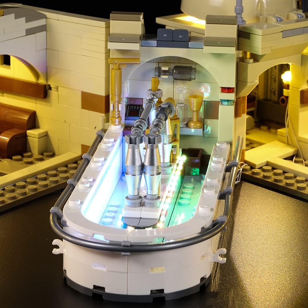 Kyglaring Led Lighting Kit for Mos Eisley Cantina -Light Sets Compatible with Lego 75290 Building Set- Not Include The Lego Set (RC Sound Version)
