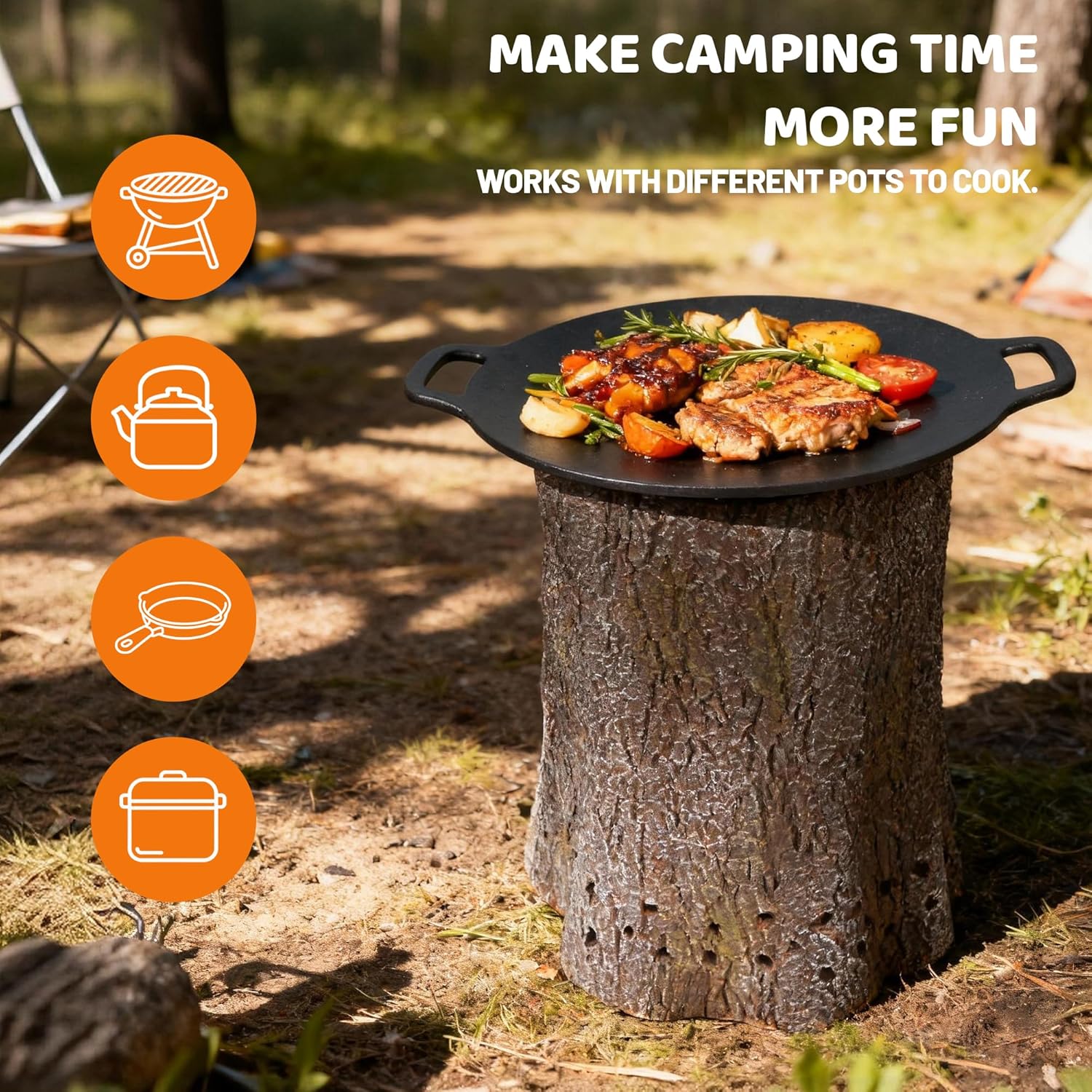 11 inch Smokeless Fire Pit, Smokeless Stove for Camping, Outdoor and Patio, Fueled by Wood Pellets or Firewood, Comes with Wood-Colored Exterior Trim