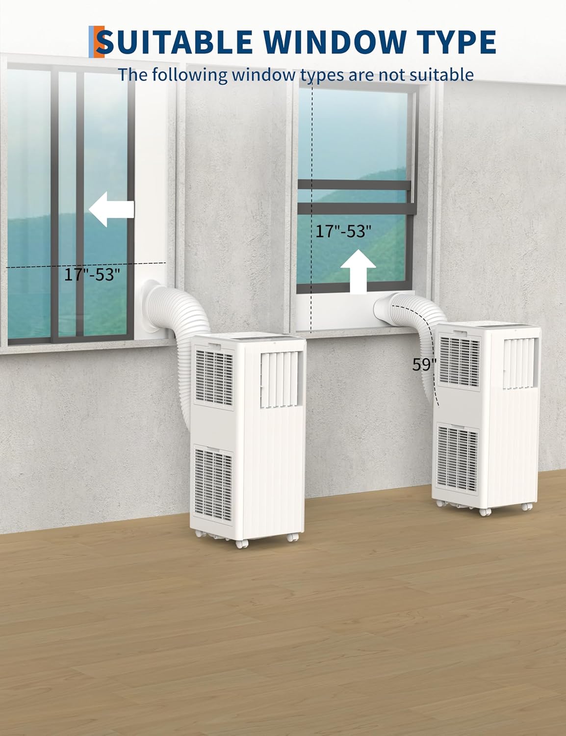 8000 BTU Portable Air Conditioner, 3 in 1 AC Unit Built-In Cool, Dehumidifier & Fan for Rooms Up to 350 Sq.Ft, Energy Saving AC with Remote/24H Timer for Dorms/Indoor Rooms, White