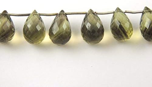 13 inch natural beads strand of 15mm-19mm faceted drop Lemon Quartz gemstone briolletes beads for DIY jewelry - necklace, bracelet, earring, ring.