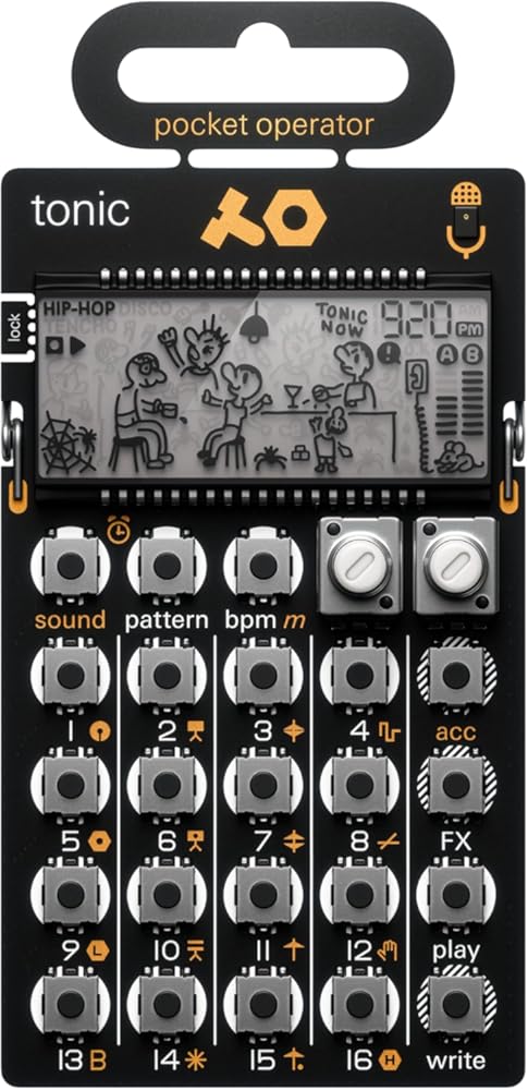 teenage engineering pocket operator PO-32 tonic, drum and percussion synthesizer and sequencer, unlimited sounds with microtonic through data transfer