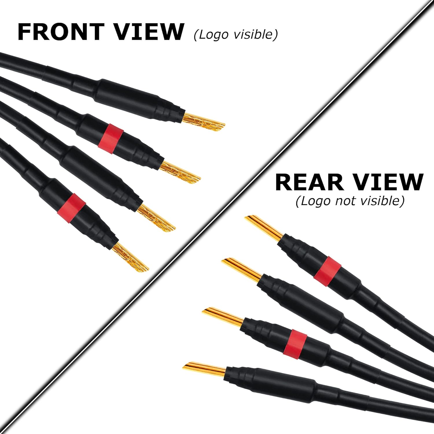 WORLDS BEST CABLES 12 Foot - Canare 4S11 – Audiophile Grade - HiFi Star-Quad Bi-Amp Speaker Cable Pair with Eminence Gold Banana & Spade Connectors [Banana x4 – Spade x4]