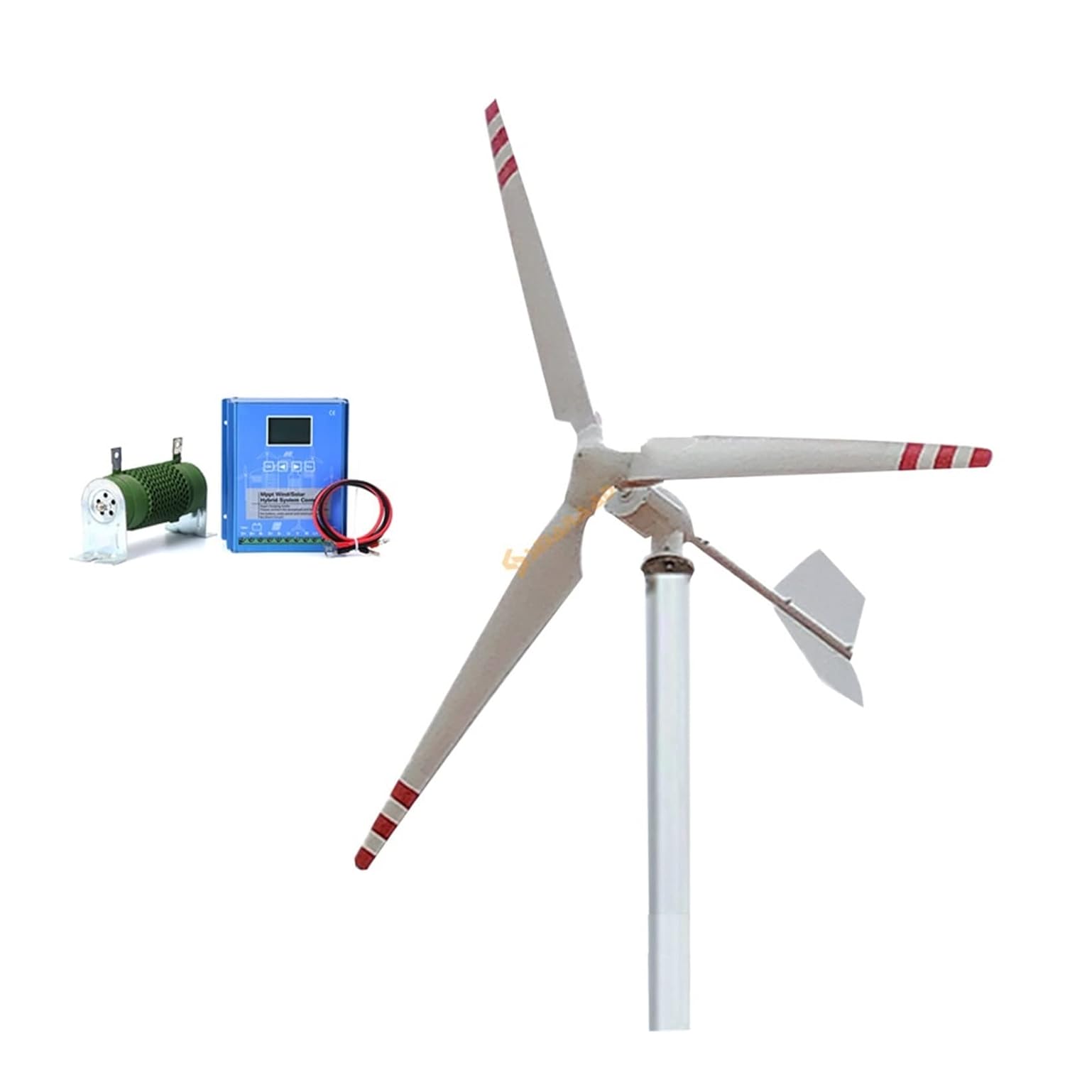 2000w 48V 24V Wind Turbine Generator, Windmill Horizontal Wind Turbine Generator Kit Energy Altern with Mppt Controller Inverter - Onshore Wind(MPPT Controller,3_48V_2000W)