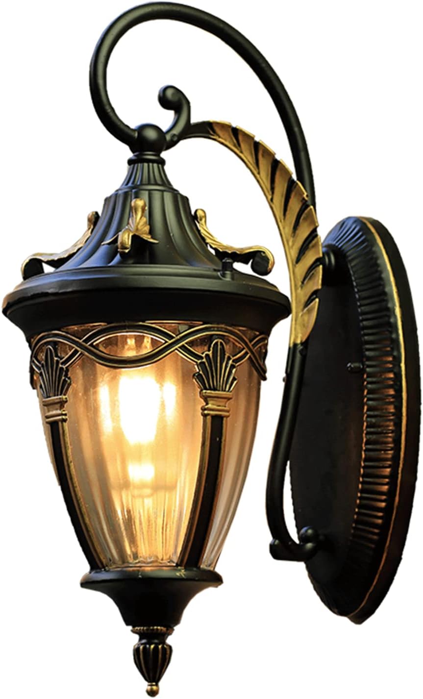 MARURY Retro Outdoor Wall Light Outdoor Lighting Fixtures Wall Mount IP65 Waterproof Wall Sconce for House, Patio, Garage, Black with Seeded Glass