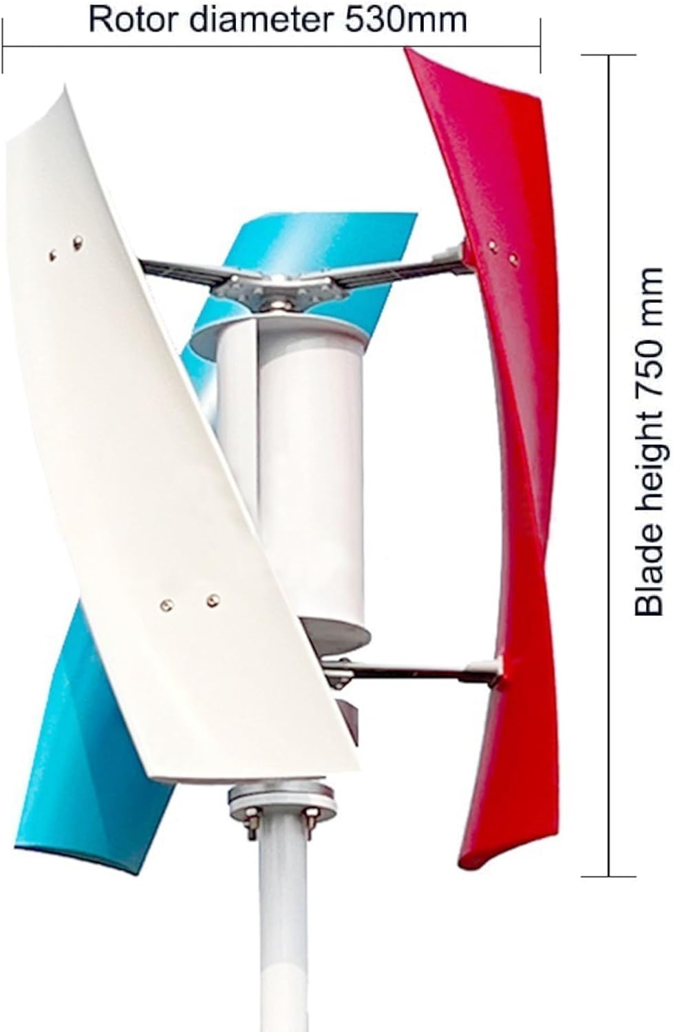 Vertical Wind Generator Kit 100W for Home/Camping - No Noise 3 Blades Turbine with MPPT Controller for 12V/24V/48V