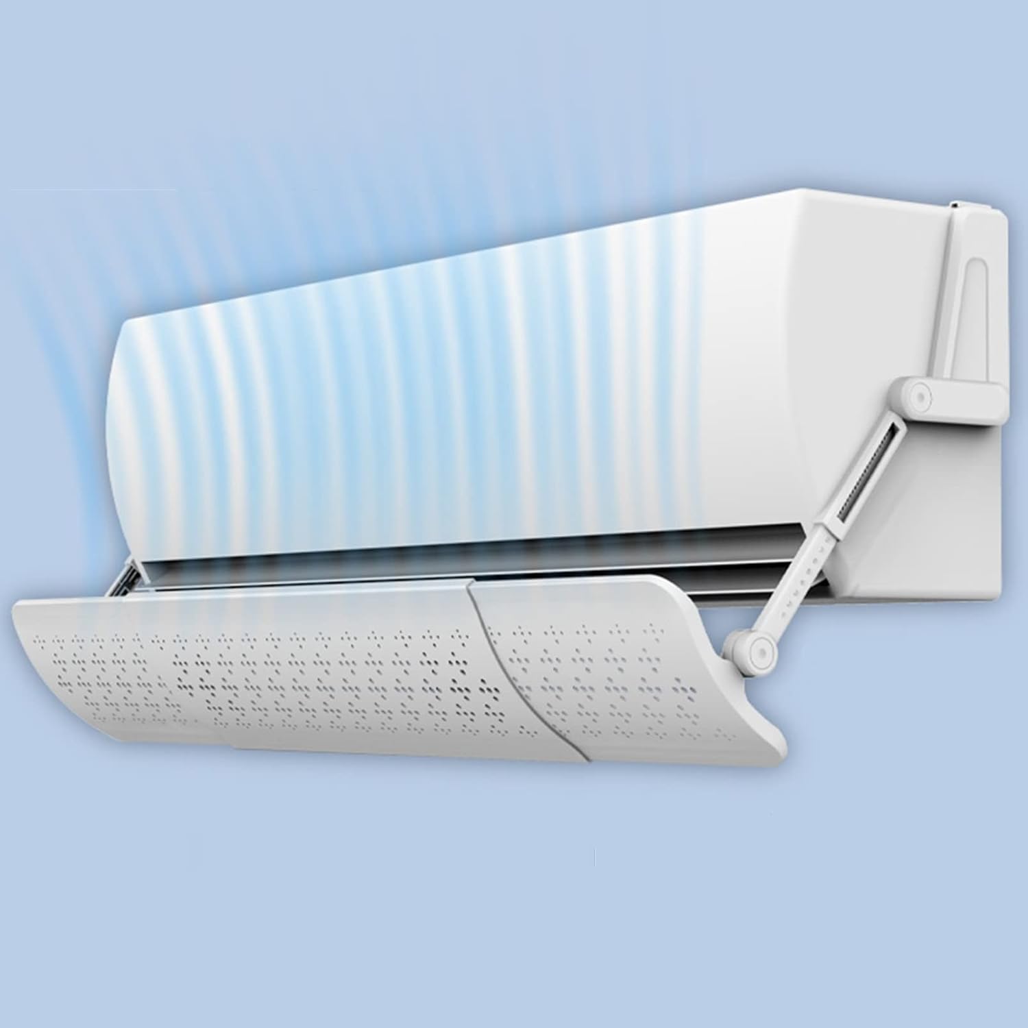 Wind Direction Air Conditioner Deflector - Adjustable Retractable Cover, Anti-Condensation Baffles for Direct Blowing Wind Control, Length & Angle Settings