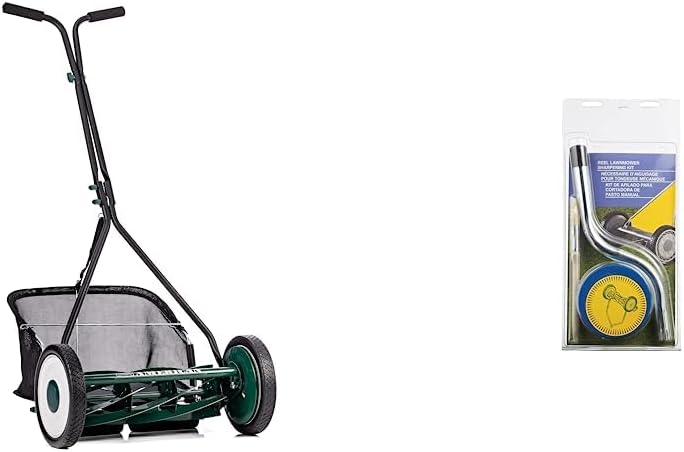 American Lawn Mower 16-inch 7-Blade Push Reel Mower + Sharpening Kit