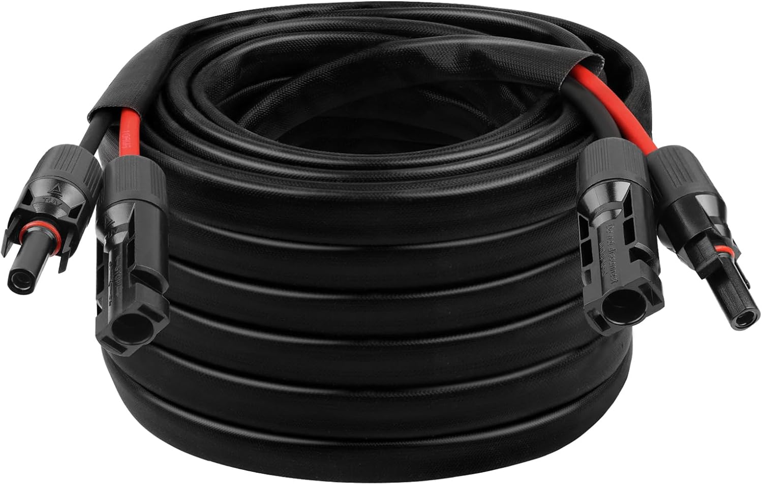 10AWG Solar Cable - 50FT Solar Panel Extension Cord 10 Gauge PV Wire with Flame Retardant Protective Sleeving Female & Male Waterproof Connector for RV, Photovoltaic Systems, Solar Panels (50 Feet)