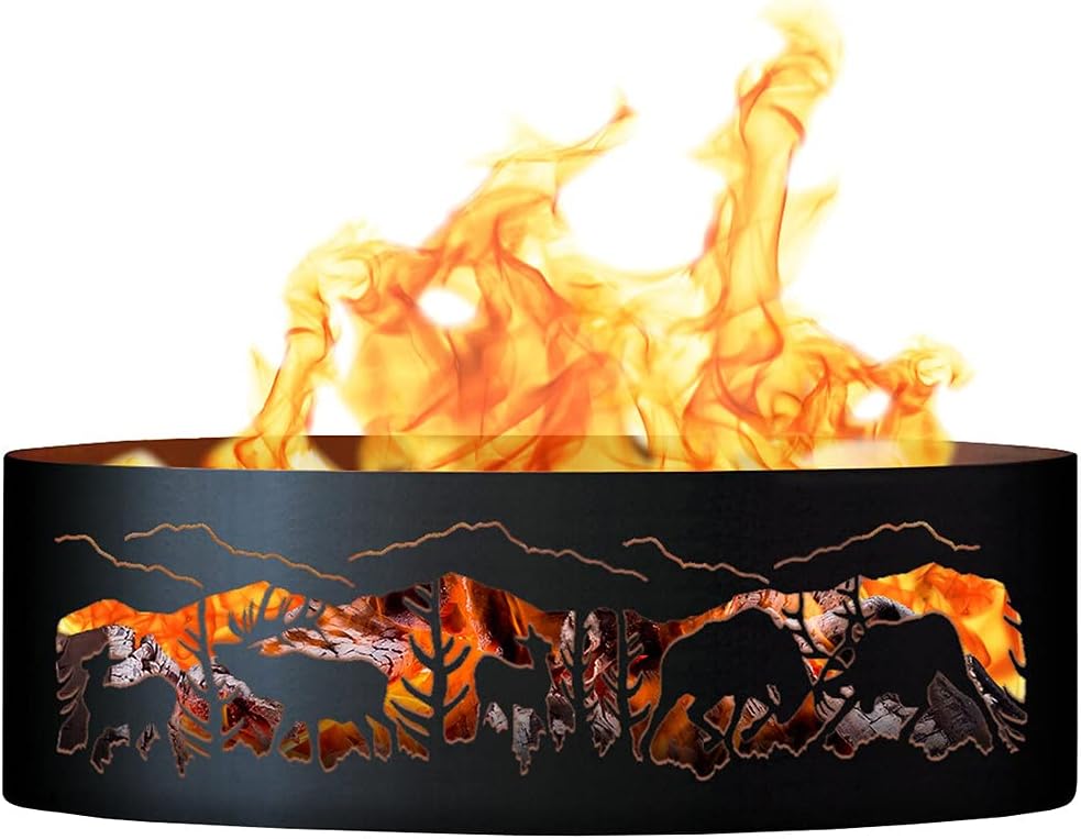 P&D Metal Works Fighting Elk Fire Ring Size: Medium