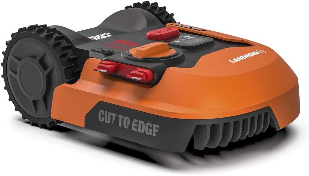 WORX Landroid L WR155E Robotic Lawnmower for Large Gardens/Self-Propelled Lawnmower for Clean Lawn Cutting in No Time at All, Orange, 2000 m2